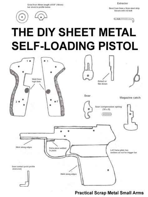 sheet metal self loading pistol diy